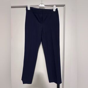 Anne Klein Dark Blue and White Polka Dots Straight Leg Pants